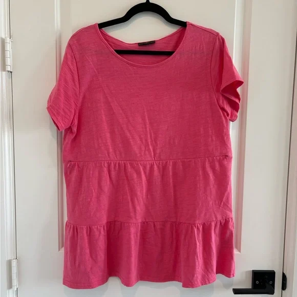 Nursing Queen Ruffle Nursing Top Watermelon Pink Hidden Zipper Babydoll M - Picture 2 of 6
